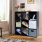PACHIRA 9 Cube Wood Bookcase Dark Brown, Stackable Cube Storage Unit Freestanding Bookshelf Storage Shelf For Books CDs Clothes Toys Storage Cube Unit For Living Room Bedroom Hallway Office