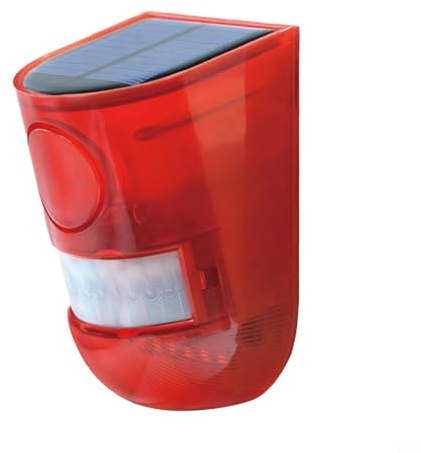 Solar Outdoor Bewegungsmelder Alarm, Solar Sicherheitslicht Alarm IP65 Wasserdicht LED Bewegungsmelder Blinklicht Lampe für Außen Home Alarmanlagen