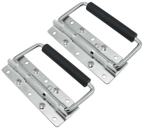 FMHXG Federgriff aus Chrom, 125, mittelgroß, ohne Gehäuse für Batteriebox, isolierter Kastengriff, geeignet für Airbox, Verpackung, Box, Ringschrank, Garage, Boot, Werkzeugkasten, 2 Stück