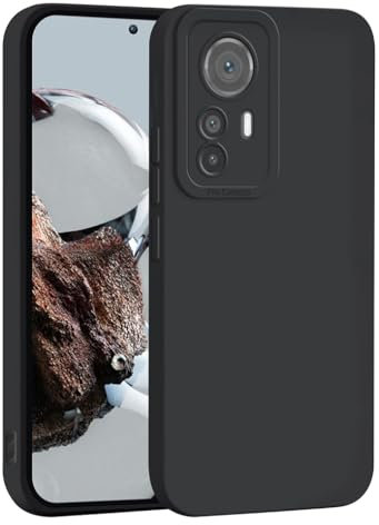 SEAHAI Coque pour Xiaomi 12T Pro 5G / Xiaomi 12T 5G, Très Mince Doux Silicone Gel Housse avec Design de Protection de Caméra Épaissie, Élégant Matte Antichoc TPU Bumper Étui - Noir