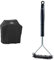 RÖSLE Abdeckhaube BBQ-Station VIDERO G3/G3-S, Hochwertige Schützhülle & Grillrost-Reinigungsbürste, Hochwertige Grillbürste für Grillroste aus Edelstahl, Chrom und Emaille, Stahlborsten, Länge 43 cm