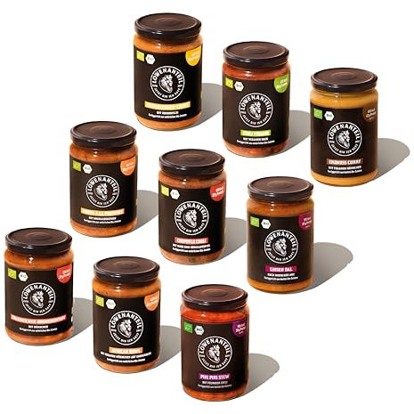 Löwenanteil - STARTERBOX - 9 proteinreiche Fertiggerichte in Bio-Qualität, fertig in 3 Minuten - Ohne Zuckerzusatz