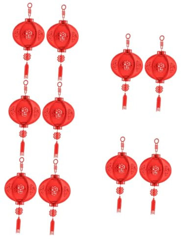 TOPBATHY Asien Lampions 10 STK Laterne Aus Filz Festliche Laternendekoration Japanisches New Year Decoration Heimdekoration Festival-anhänger Hängende Laternenverzierung Filzstoff Rot