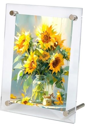 FOSDICK 10x15cm Cadre Photo en Acrylique, Cadres Photo D'image de Table, Afficher en mode portrait ou paysage, Petit Cadre Photo Transparent, Cadre Photos pour Affichage de Photo, Art