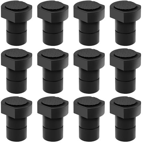 12 Stück Aluminiumlegierung Bankhaken Bank-Hundeklemme Holzbearbeitungstisch Spannbacken Werkbank Positionierung Hobelstopfen Hunde-Klemme Hobelbank Zubehör für 19mm Hundeloch Schwarz