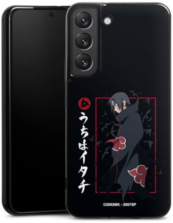 Slim Case extra dünn kompatibel mit Samsung Galaxy S22 Silikon Handyhülle schwarz Hülle Itachi Uchiha Offizielles Lizenzprodukt Naruto Shippuden