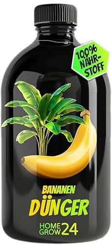HOMEGROW24 Engrais pour bananes, Engrais pour toutes les plantes de bananes, 500 ml, complexe de substances vitales avec micro-organismes efficaces et charbon végétal organique, 100% naturel