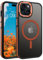 GUAGUA Magnetic for iPhone 15 Plus Case [Compatibale with MagSafe] [Fashionable Colour Blocking] Translucent Matte Slim Shockproof Protective Phone Cover for iPhone 15 Plus 6.7'', Orange