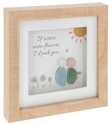Shudehill Giftware Pebble Glass Square Plaque Sisters