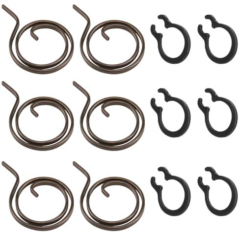 6 Pcs Door Handle Springs Replacement Kit 1.8mm UPCV Coil Springs and Black Coating Circlips for Internal Lever Latch Mechanisms Compatible with Left and Right-Handed Handles