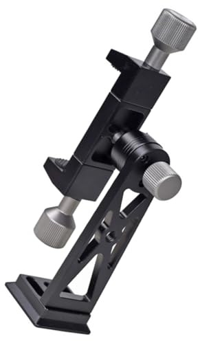 HOMSFOU Metal Cell Phone Tripod Mount Adapter with 360 Rotation and Pivoting Arm, Firm Phone Holding Smartphone Clip for Stable Filming and Live Streaming in Black