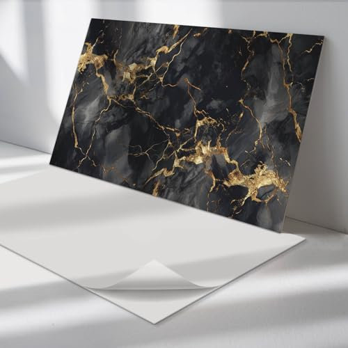 Panneaux Décoratifs 120x60 cm Cuisine Facile à Nettoyer Moderne Durable Rectangulaire Primaire de Protection Installation Rapide Imperméable Splashback - Modèle de marbre élégant