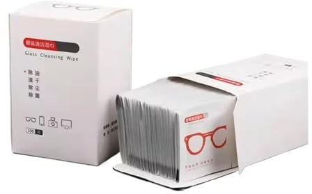WUJIHE SliDisposable Lot de 100 lingettes en papier pour lunettes mouillées et miroir pour écran de téléphone portable