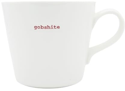 Keith Brymer Jones - Irish Rude Word Range - Standard Ceramic White Mug - gobshite - 350ml - Gift Boxed