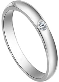 Ring Platin Herren, Ehering Weiß Diamant Silber Echter Schmuck Pt950 Größe 67 (21.3)