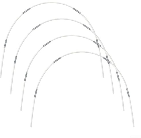 Fiberglass Garden Hoops Kit for Raised Bed Greenhouse Tunnel, Flexible Rust Proof Plant Support with Connectors and Clips to Extend Growing Season in Yard or Vegetable Garden