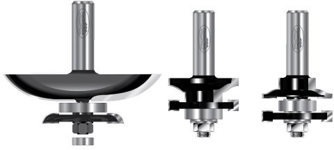 Timberline TRS-270 Cove Raised Panel 1/2-Inch Shank Door Making Router Bit Set with Back Cutter, 3-Piece
