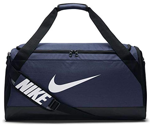 Nike Unisex Sporttasche Brasilia Duff Klassische Sporttaschen, Blau (Midnight Navy/Schwarz/Weiß), Einheitsgröße