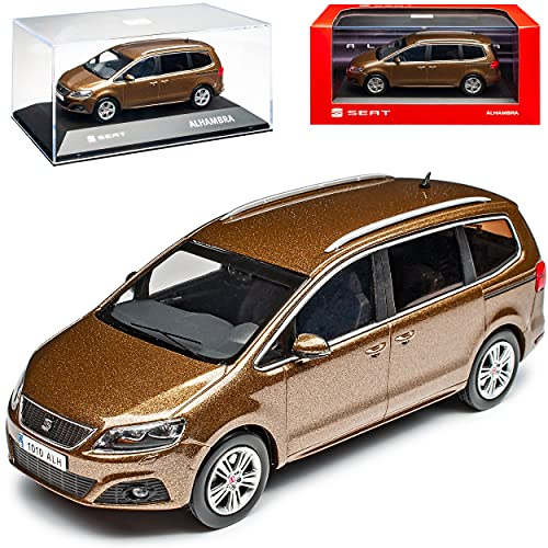 Seat Alhambra Boal Braun Van Ab 2010 2. Generation 1/43 Modell Auto mit individiuellem Wunschkennzeichen