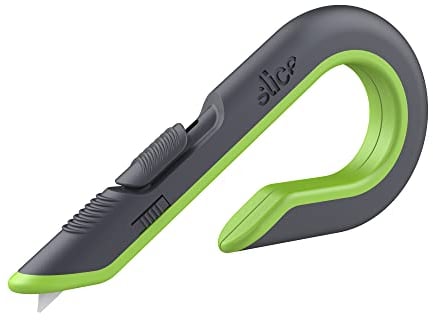 Slice 10503 | Sicherheits-Kartonmesser mit automatischem Klingenrückzug| Keramik-Sicherheitsklinge, beidhändig nutzbar | ergonomischer Griff