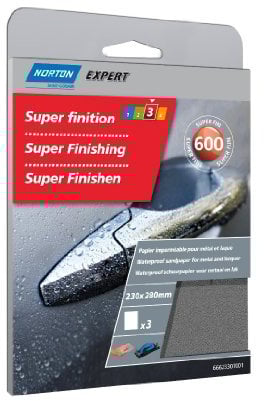 Norton Lot de 3 Feuilles 230 x 280 mm papier imperméable Grain 600