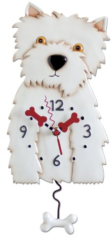 Enesco P1318 Uhr, Westie, Kunstharz, 36 cm