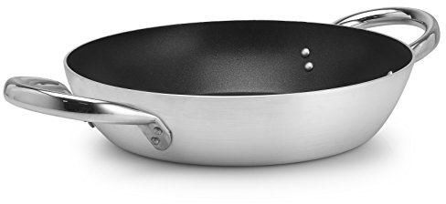 PARDINI Omnia Schmorpfanne antihaft mit 2 Griffen, Aluminium, Silber/schwarz, 24 cm