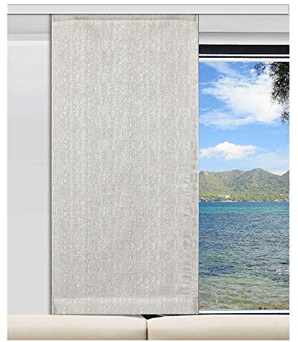 SeGaTeX home fashion Caravan-Flächenvorhang Nemo| Höhe 40 –120 cm nach Maß | hellgrau Glossy Flächengardine für Caravan Wohnwagen Wohnmobil