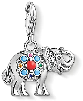 Thomas Sabo Damen Charm-Anhänger Indischer Elefant Charm Club 925 Sterling Silber 1668-506-7