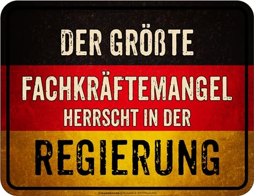Deko Blechschild Fachkräftemangel in der Politik