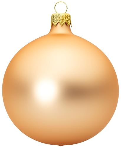 Sikora Essentials Klassische Christbaumkugeln aus Glas - matt - 6 Farben 3 Größen Premium Qualität, Farbe:Gold matt 4er Set, Höhe in cm:8 cm