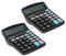 JZK 2 x Schwarz Taschenrechner Solarrechner Tischrechner Bürorechner Dual-Power Solar und Batterie einfacher Rechner Betrieb Calculator mit großem Display für Zuhause, Büro, Schule