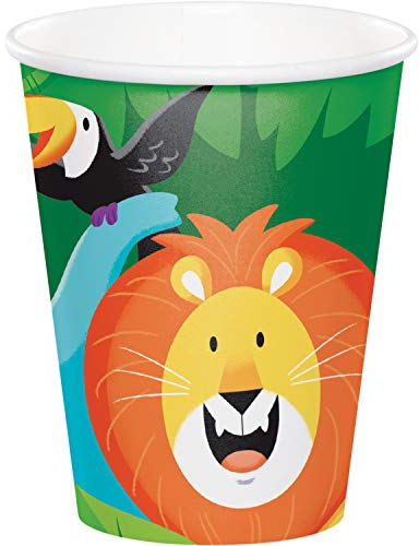 Creative Party PC340118 - Bicchieri di carta usa e getta, motivo: Jungle Safari, 8 pezzi