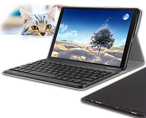 Galaxy Tab A 10.1 2019 Keyboard Case SM-T510/T515, Wineecy PU Leather with Detachable Bluetooth Wireless Keyboard for Samsung Galaxy Tab A 10.1'' 2019 (Galaxy Tab A 10.1 2019, Black)