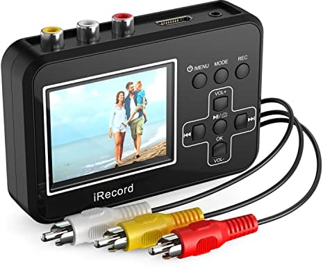 DIGITNOW! Vidéo Capture Convertir des Cassettes Vidéo Directement sur Carte Mémoire, Vidéo Convertisseur vers Numérique pour Magnétoscope, Cassettes VHS, Hi8, Caméscope, DVD (Noir)