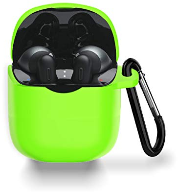WQNIDE JBL Tune 225 / 220TWS Silikonhülle [mit Karabiner] Kratzfest Stoßfest für JBL Tune 225TWS Wireless Kopfhörer (Brillantgrün)