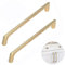Dulau 2 Stück Schrankgriffe Gold Stangengriff Möbelgriffe, Schublade Knöpfe Küchengriffe Eisenware Türgriff, Gebürstetes Messing, Kleiderschranktürgriff, für Schranktür, Hole Centers: 160mm