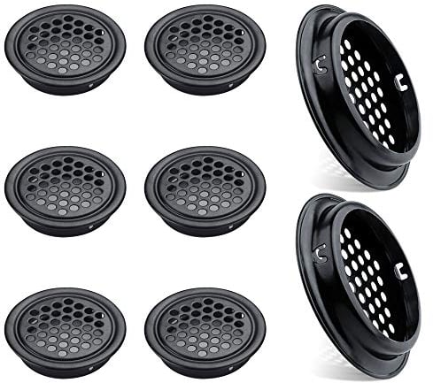 Pack of 8 Ventilation Grille Black Stainless Steel Ventilation Hole Ventilation Grille Round for Caravan Bathroom Kitchen etc (53 mm parallel Surface)