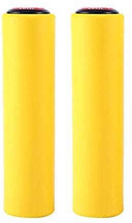 1 Paar Silikon-Mountainbike-Griffe, Silikon-Fahrradgriffe, rutschfeste, stoßfeste Lenkergriffe mit 18 mm Durchmesser und Lenkerenden, Schaumstoffgriffe mit Stopfen(Gelb)