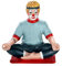 GILDE Clown Yoga-Frau Figur aus Kunstharz - Geschenk Dekofigur Sammlerstück - Mehrfarbig, 10 cm hoch, 10 cm breit, 7 cm tief