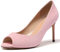 Elashe Damen Peeptoe Pumps | 8cm Stiletto High Heel | Bequeme Lack Stilettos Rosa/Pink Wildleder EU40