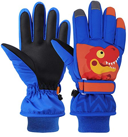 QKURT Kids Ski Gloves, Winter Warm Windproof Snow Mittens Girls Boys Cold Weather Gloves for 2~13 Years Old Kids Sledding Snowboard Skating Cycling Running and Outdoor Activities