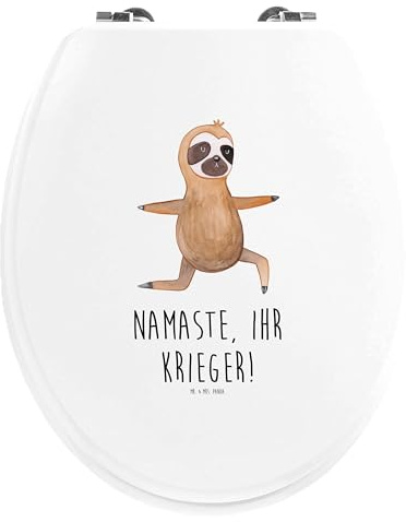 Mr. & Mrs. Panda Motiv WC Sitz Faultier Yoga - Geschenk, Faultiere, Namaste, Faultier Geschenk, WC-Sitz, Toilette, Toilettendeckel, Klobrille,