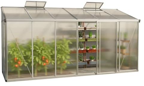 GFP Serre adossée 436 x 147 cm - Eden 26 - Panneaux en Polycarbonate 10 mm