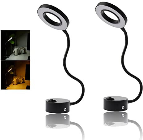 JUTTAUTO Lot de 2 Spots de Lecture LED 12 V avec variateur d'intensité et pour intérieur de Camping-Car Col de Cygne Flexible Éclairage de côté pour Camping-Car, Van, remorque, Camion