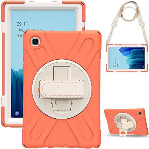 Orange Caso per ipad mini 4 ipad mini 5 360 Degree Rotating Brace Soft TPU Case Cover featuring Wrist Strap Epaulet