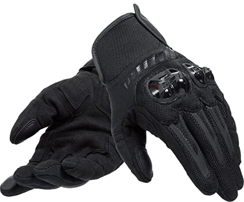 Dainese Mig 3 Air Tex Gloves, Motorradhandschuhe Sommer mit Protektoren, Herren, Schwarz/Schwarz, M