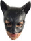 ZLCOS Maschera da gatto in lattice da donna, per Halloween, cosplay, accessori per costumi, colore: nero