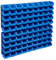 vidaXL Behälter Set 96-tlg. für Kleinteile mit Wandplatten Wandregal Werkstatt Lochwand Stapelboxen Werkzeugregal Lagersystem Blau Schwarz