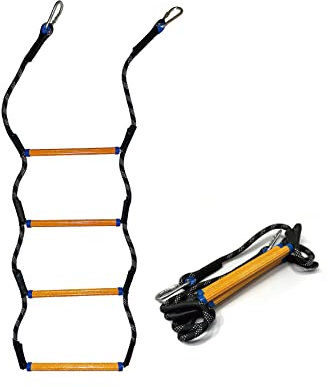 MVBouresu Boat Rope Ladder, Portable, Durable, 1000 Pounds Load Capacity, Black, RL Model, 57.8 Inches Height, Nylon Polyester Material